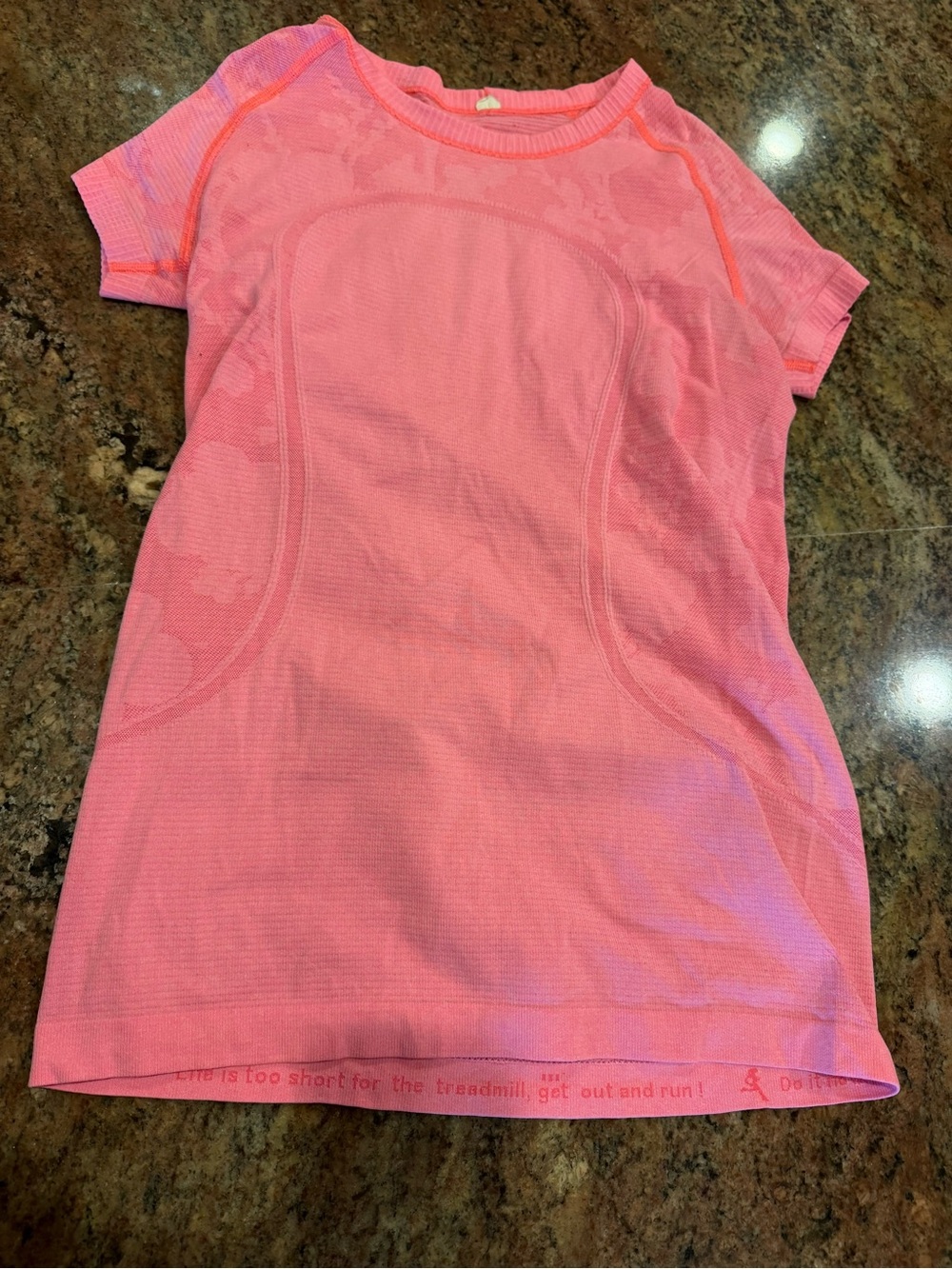 lululemon athletica Neon Pink Short Sleeve Seam Top
